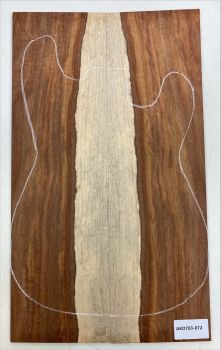 Top Afrik. Koa, 2-tlg. für Bass Neck-thru, Einzelstück #072